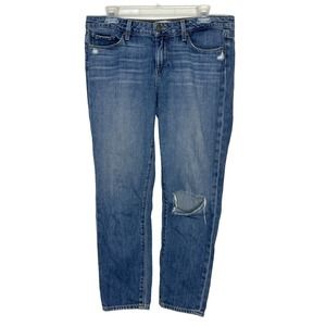 Paige Jeans Womens Size 28 Blue Jimmy Jimmy Crop Distressed Stretch Denim